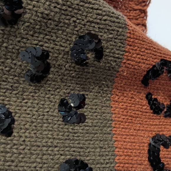 VINTAGE work in progress leopard print sequin cardigan - size medium - Picture 5 of 8